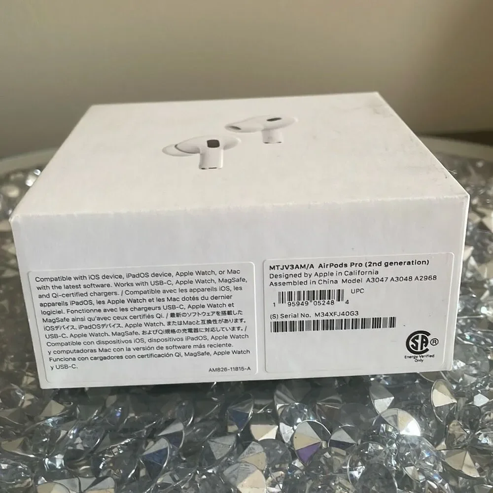 Empty box for apple AirPods Pro (2nd generation) includes 6 replacement earbuds